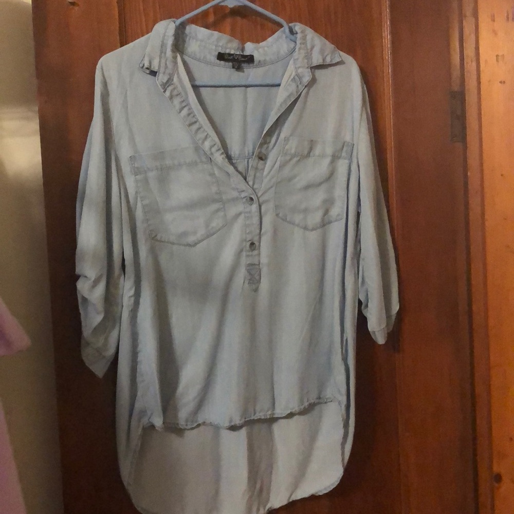 Hi lo denim top medium